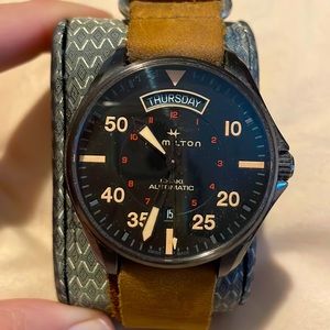 Hamilton khaki pilot automatic black dial men’s watch